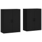 vidaXL Mobili a Parete 2 pz Neri 69,5x34x90 cm vidaXL Mobili a Parete 2 pz Neri 69,5x34x90 cm