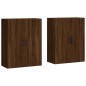 vidaXL Mobili a Parete 2 pz Rovere Marrone 69,5x34x90 cm