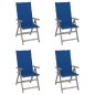 Sedie da Giardino Reclinabili 4 pz con Cuscini Massello Acacia Sedie da Giardino Reclinabili 4 pz con Cuscini Massello Acacia