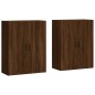 vidaXL Mobili a Parete 2 pz Rovere Marrone 69,5x34x90 cm