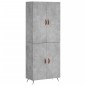 vidaXL Credenza Grigio Cemento 69,5x34x180 cm in Legno Multistrato vidaXL Credenza Grigio Cemento 69,5x34x180 cm in Legno Multistrato