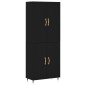 vidaXL Credenza Nera 69,5x34x180 cm in Legno Multistrato vidaXL Credenza Nera 69,5x34x180 cm in Legno Multistrato