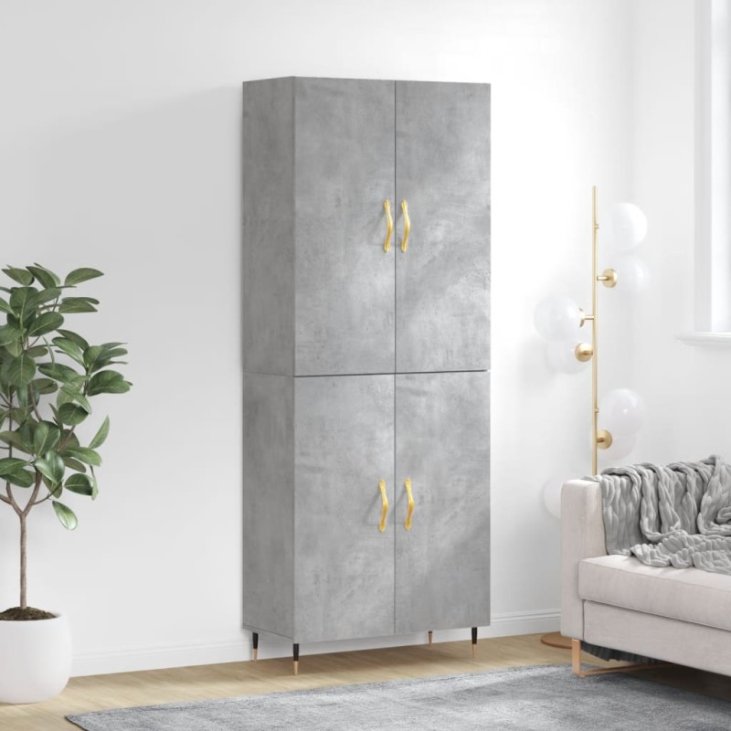 vidaXL Credenza Grigio Cemento 69,5x34x180 cm in Legno Multistrato vidaXL Credenza Grigio Cemento 69,5x34x180 cm in Legno Multistrato