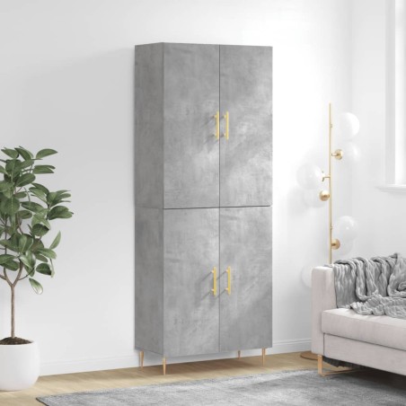 vidaXL Credenza Grigio Cemento 69,5x34x180 cm in Legno Multistrato