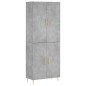 vidaXL Credenza Grigio Cemento 69,5x34x180 cm in Legno Multistrato