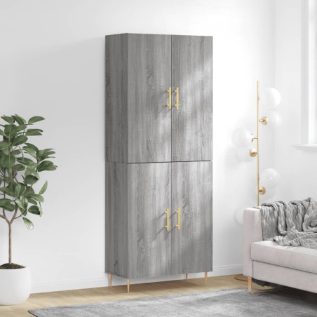 vidaXL Credenza Grigio Sonoma 69,5x34x180 cm in Legno Multistrato