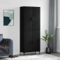 vidaXL Credenza Nera 69,5x34x180 cm in Legno Multistrato vidaXL Credenza Nera 69,5x34x180 cm in Legno Multistrato
