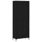 vidaXL Credenza Nera 69,5x34x180 cm in Legno Multistrato vidaXL Credenza Nera 69,5x34x180 cm in Legno Multistrato