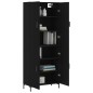 vidaXL Credenza Nera 69,5x34x180 cm in Legno Multistrato vidaXL Credenza Nera 69,5x34x180 cm in Legno Multistrato