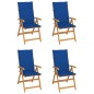vidaXL Sedie da Giardino 4 pz con Cuscini Blu Reale Massello di Teak vidaXL Sedie da Giardino 4 pz con Cuscini Blu Reale Massello di Teak