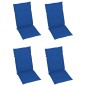 vidaXL Sedie da Giardino 4 pz con Cuscini Blu Reale Massello di Teak vidaXL Sedie da Giardino 4 pz con Cuscini Blu Reale Massello di Teak