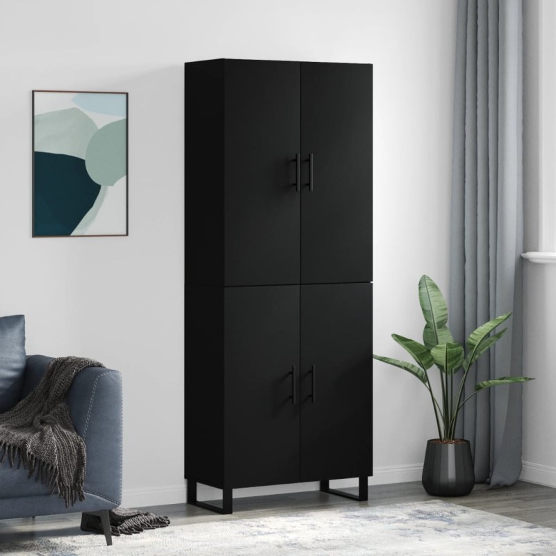 vidaXL Credenza Nera 69,5x34x180 cm in Legno Multistrato vidaXL Credenza Nera 69,5x34x180 cm in Legno Multistrato