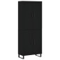 vidaXL Credenza Nera 69,5x34x180 cm in Legno Multistrato vidaXL Credenza Nera 69,5x34x180 cm in Legno Multistrato