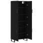 vidaXL Credenza Nera 69,5x34x180 cm in Legno Multistrato vidaXL Credenza Nera 69,5x34x180 cm in Legno Multistrato