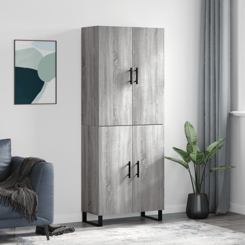 vidaXL Credenza Grigio Sonoma 69,5x34x180 cm in Legno Multistrato vidaXL Credenza Grigio Sonoma 69,5x34x180 cm in Legno Multistrato