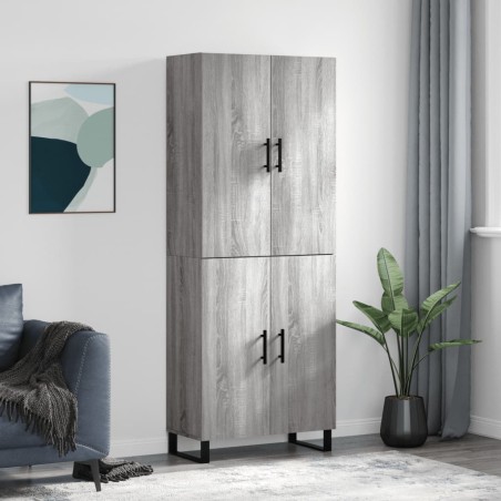 vidaXL Credenza Grigio Sonoma 69,5x34x180 cm in Legno Multistrato