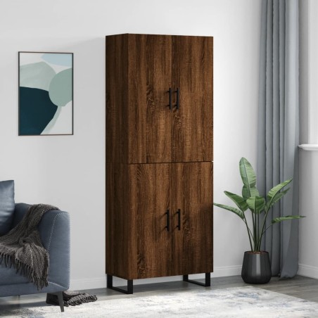 vidaXL Credenza Rovere Marrone 69,5x34x180 cm in Legno Multistrato