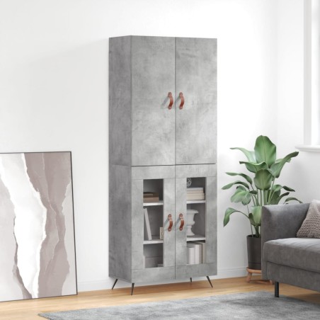 vidaXL Credenza Grigio Cemento 69,5x34x180 cm in Legno Multistrato