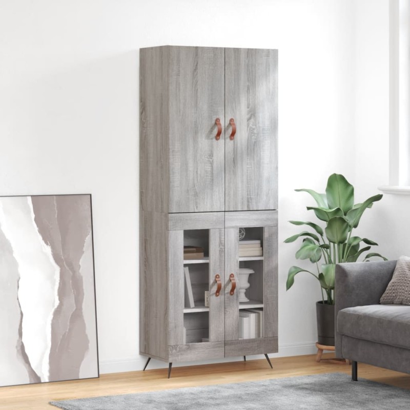 vidaXL Credenza Grigio Sonoma 69,5x34x180 cm in Legno Multistrato vidaXL Credenza Grigio Sonoma 69,5x34x180 cm in Legno Multistrato