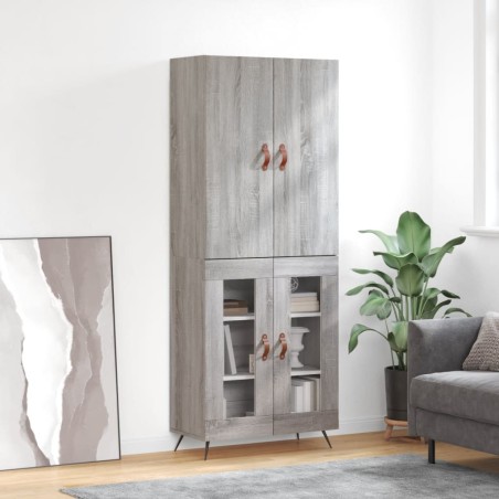 vidaXL Credenza Grigio Sonoma 69,5x34x180 cm in Legno Multistrato