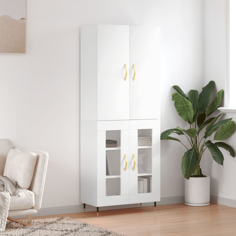 vidaXL Credenza Bianca 69,5x34x180 cm in Legno Multistrato vidaXL Credenza Bianca 69,5x34x180 cm in Legno Multistrato