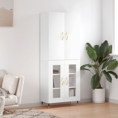 vidaXL Credenza Bianca 69,5x34x180 cm in Legno Multistrato