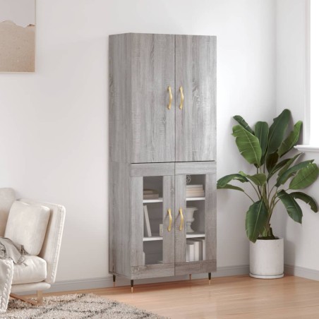 vidaXL Credenza Grigio Sonoma 69,5x34x180 cm in Legno Multistrato