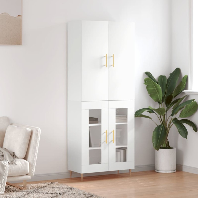 vidaXL Credenza Bianca 69,5x34x180 cm in Legno Multistrato vidaXL Credenza Bianca 69,5x34x180 cm in Legno Multistrato