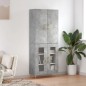 vidaXL Credenza Grigio Cemento 69,5x34x180 cm in Legno Multistrato vidaXL Credenza Grigio Cemento 69,5x34x180 cm in Legno Multistrato