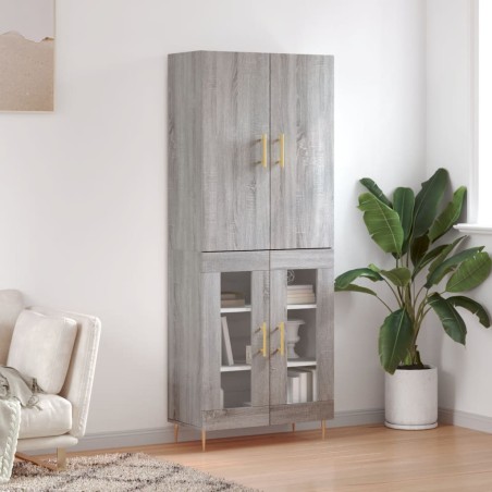 vidaXL Credenza Grigio Sonoma 69,5x34x180 cm in Legno Multistrato