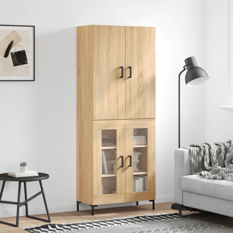 vidaXL Credenza Rovere Sonoma 69,5x34x180 cm in Legno Multistrato vidaXL Credenza Rovere Sonoma 69,5x34x180 cm in Legno Multistrato