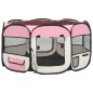 Box per Cani Pieghevole con Borsa Trasporto Rosa 125x125x61 cm