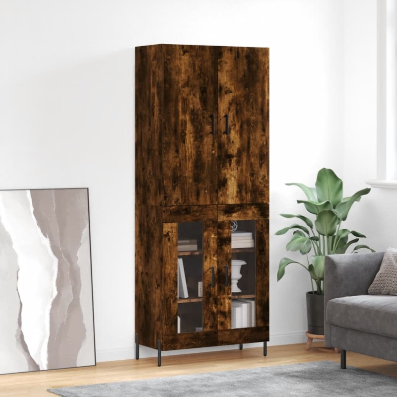 vidaXL Credenza Rovere Fumo 69,5x34x180 cm in Legno Multistrato vidaXL Credenza Rovere Fumo 69,5x34x180 cm in Legno Multistrato