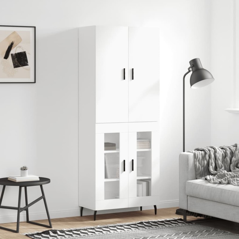vidaXL Credenza Bianco Lucido 69,5x34x180 cm in Legno Multistrato vidaXL Credenza Bianco Lucido 69,5x34x180 cm in Legno Multistrato