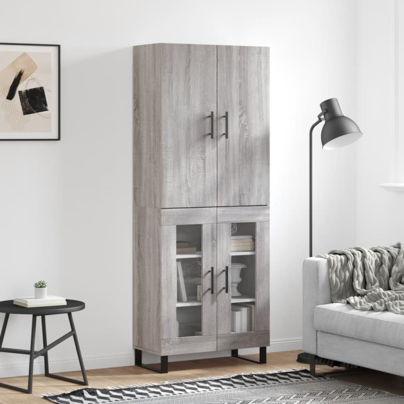 vidaXL Credenza Grigio Sonoma 69,5x34x180 cm in Legno Multistrato vidaXL Credenza Grigio Sonoma 69,5x34x180 cm in Legno Multistrato