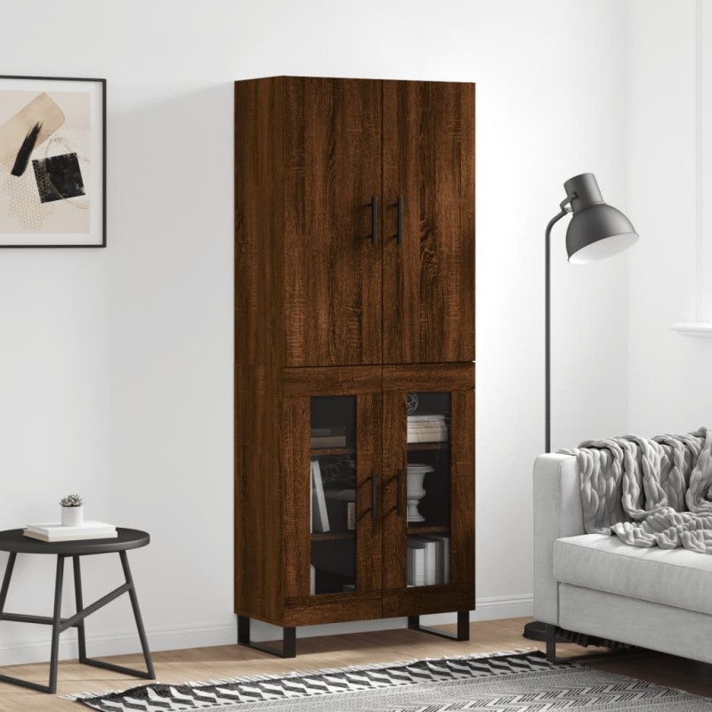 vidaXL Credenza Rovere Marrone 69,5x34x180 cm in Legno Multistrato vidaXL Credenza Rovere Marrone 69,5x34x180 cm in Legno Multistrato
