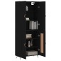vidaXL Credenza Nera 69,5x34x180 cm in Legno Multistrato vidaXL Credenza Nera 69,5x34x180 cm in Legno Multistrato