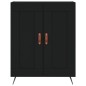 vidaXL Credenza Nera 69,5x34x180 cm in Legno Multistrato vidaXL Credenza Nera 69,5x34x180 cm in Legno Multistrato