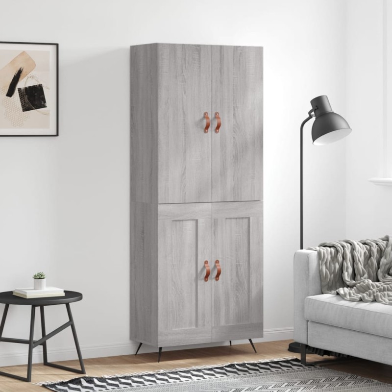 vidaXL Credenza Grigio Sonoma 69,5x34x180 cm in Legno Multistrato vidaXL Credenza Grigio Sonoma 69,5x34x180 cm in Legno Multistrato