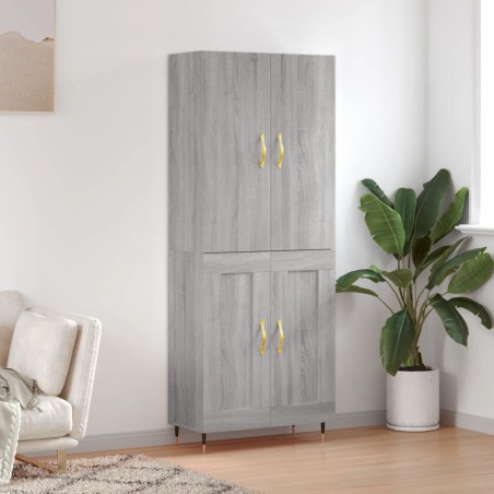 vidaXL Credenza Grigio Sonoma 69,5x34x180 cm in Legno Multistrato