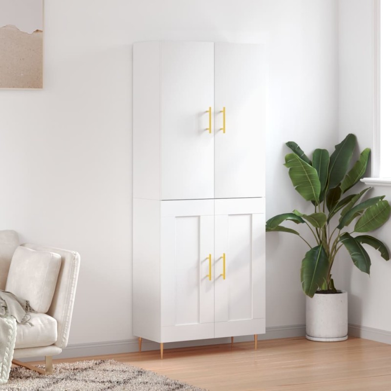 vidaXL Credenza Bianco Lucido 69,5x34x180 cm in Legno Multistrato vidaXL Credenza Bianco Lucido 69,5x34x180 cm in Legno Multistrato