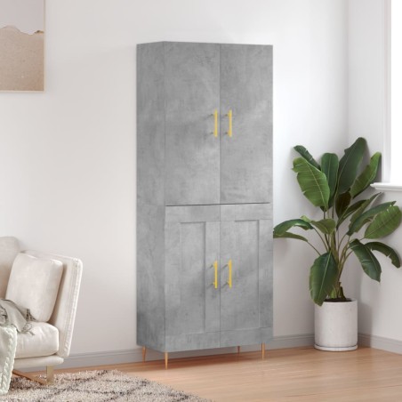 vidaXL Credenza Grigio Cemento 69,5x34x180 cm in Legno Multistrato