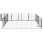 Box Cani 38 Pannelli Nero 50x100 cm Acciaio Verniciato Polvere Box Cani 38 Pannelli Nero 50x100 cm Acciaio Verniciato Polvere