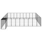 Box Cani 38 Pannelli Nero 50x100 cm Acciaio Verniciato Polvere Box Cani 38 Pannelli Nero 50x100 cm Acciaio Verniciato Polvere