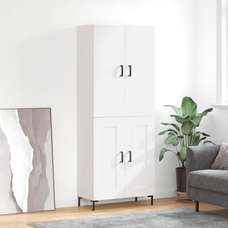 vidaXL Credenza Bianco Lucido 69,5x34x180 cm in Legno Multistrato