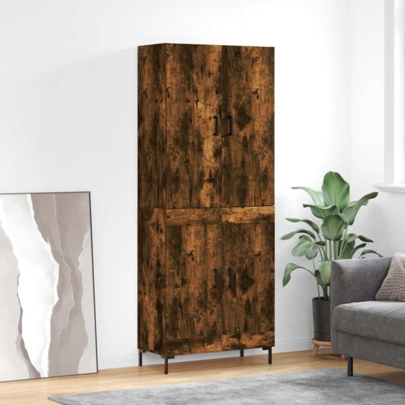 vidaXL Credenza Rovere Fumo 69,5x34x180 cm in Legno Multistrato vidaXL Credenza Rovere Fumo 69,5x34x180 cm in Legno Multistrato