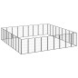 vidaXL Box Cani 36 Pannelli Nero 50x100 cm Acciaio Verniciato Polvere vidaXL Box Cani 36 Pannelli Nero 50x100 cm Acciaio Verniciato Polvere
