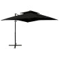 Ombrellone a Sbalzo con Doppia Copertura 250x250 cm Nero Ombrellone a Sbalzo con Doppia Copertura 250x250 cm Nero