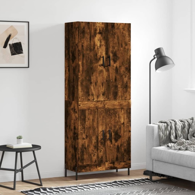 vidaXL Credenza Rovere Fumo 69,5x34x180 cm in Legno Multistrato vidaXL Credenza Rovere Fumo 69,5x34x180 cm in Legno Multistrato