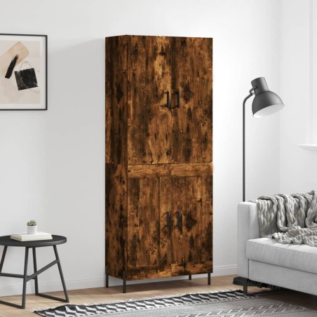 vidaXL Credenza Rovere Fumo  69,5x34x180 cm in Legno Multistrato